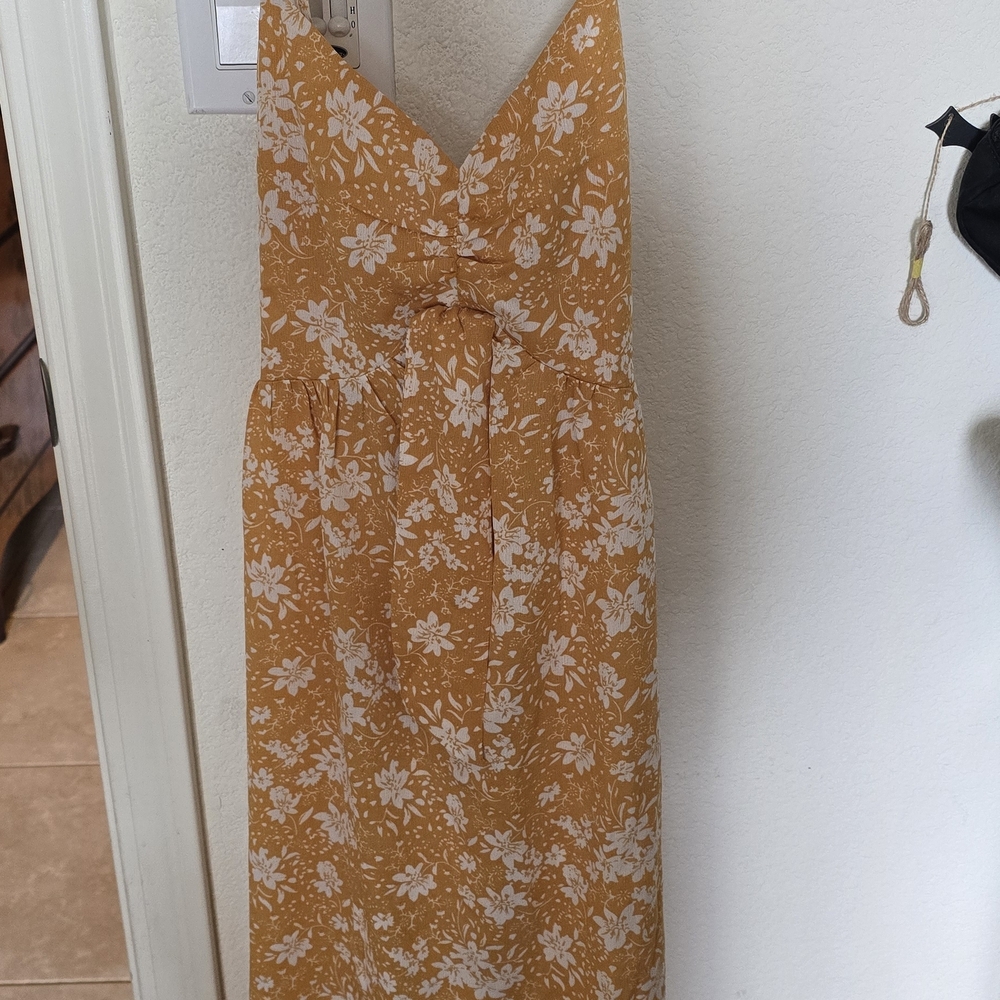 Cupshe Mustard Floral Dress